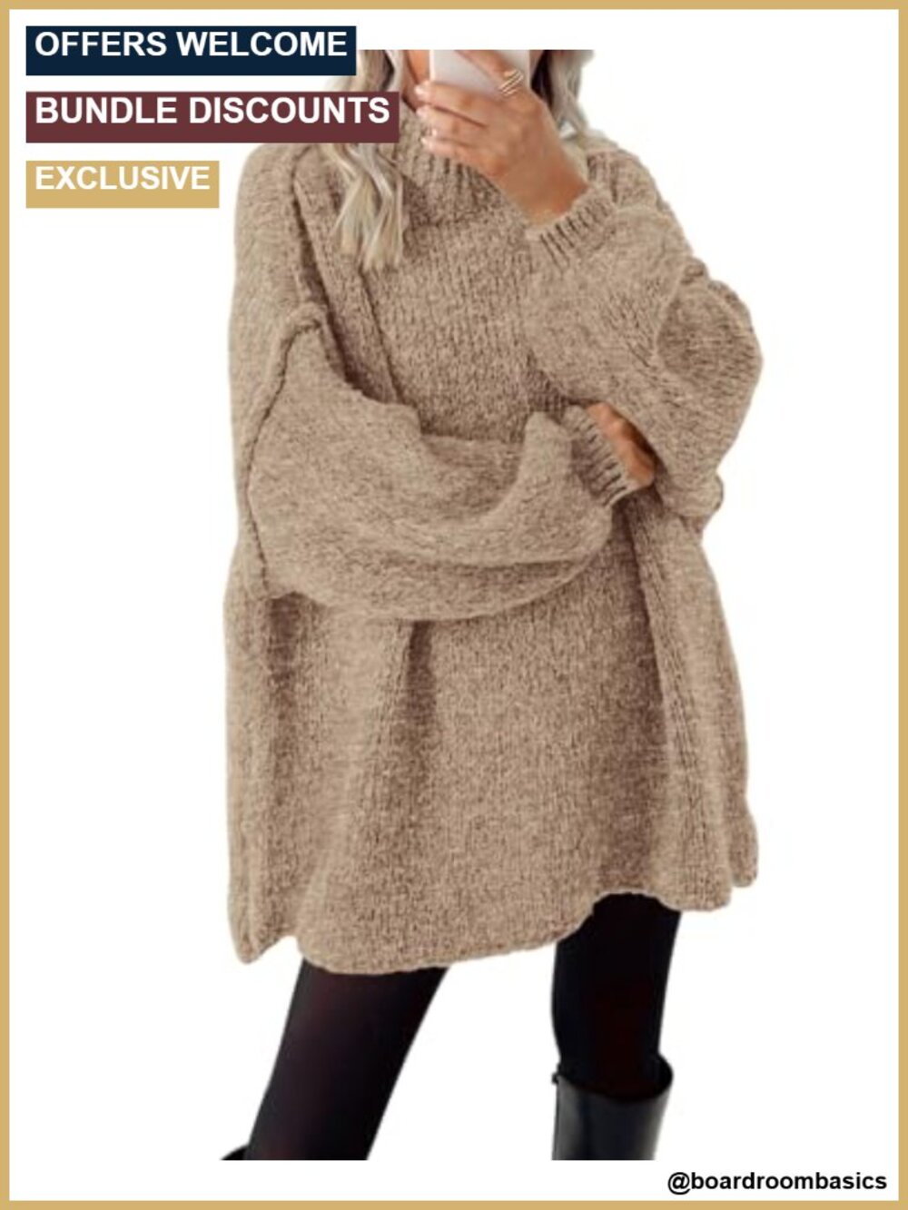 Oversized Mock Neck Cable Knit Pullover Sweater Long Sleeve Fall Winter